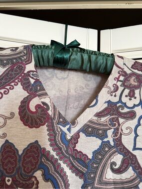 Chico's Cream Paisley Tunic with Pink and Blue Accents